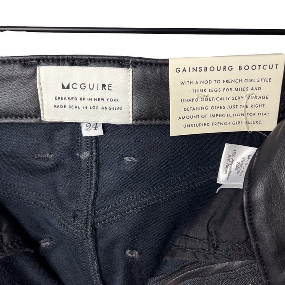 McGuire Gainsburg Cropped Bootcut Vegan Leather Pants Black Size 24 - Picture 7 of 11